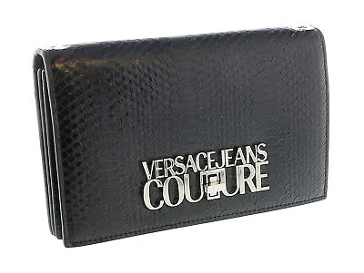 Versace Jeans Couture Black Snake Embossed Continental Wallet On A Chain • $271.73