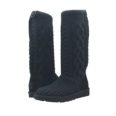 Women's Shoes UGG CLASSIC CARDI CABLED KNIT Boots 1146010 BLACK • $115