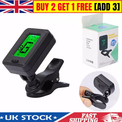 Digital Chromatic LCD Clip-On Tuner For Ukulele Guitar Violin Acoustic Electric • £1.99