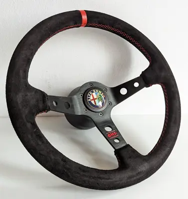Steering Wheel Fits For Alfa Romeo Suede Leather Deep Dish Sport Spider 90-94' • $327.80