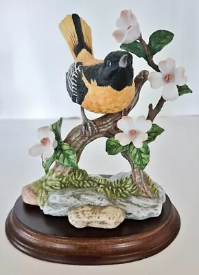 Maruri BALTIMORE ORIOLE W/DOGWOOD Porcelain Bird Figurine-Songbird Serenade~Mint • $19.95