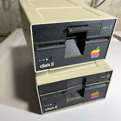 Lot Of 2 Apple Disk II Floppy Drives - A2M0003 Drive 1 And Drive 2 • $95