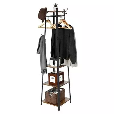 Metal/Wooden/Bamboo Coat Stand Clothes Hanging Rail Rack Shelf Closet Organizers • $59.91