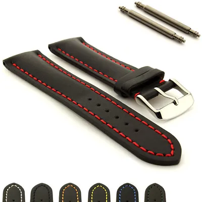 Genuine Leather Watch Strap Band Heavy Padded SS. Buckle 18 20 22 24 Canyon MM • £10.95