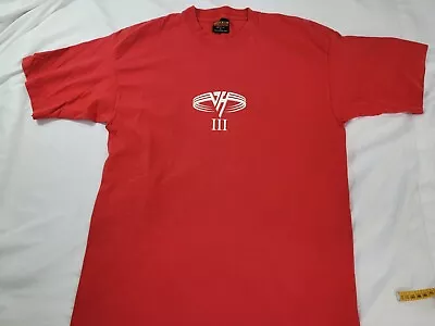 Van Halen VHIII Crew T-Shirt RARE Check Out The Big Brain On Brad Blue Adult XL • $43