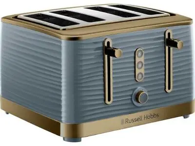 £42.95 • Buy Inspire Grey Toaster, Russell Hobbs 24387  4 Slice Grey & Brass Gloss Finish
