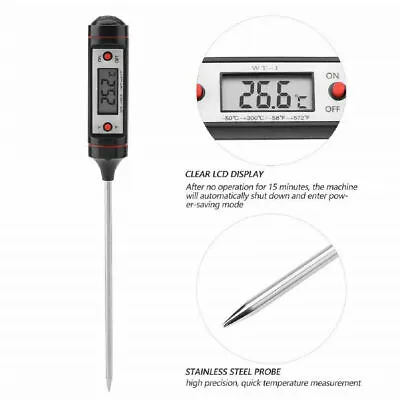 £6.21 • Buy Digital Food Thermometer Cooking Meat Kitchen Temperature Turkey Milk