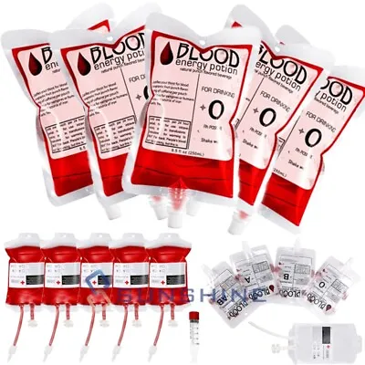 $13.61 • Buy Reusable Blood Bag For Drinks Halloween Drink Pouches IV Blood Bags Party Favors