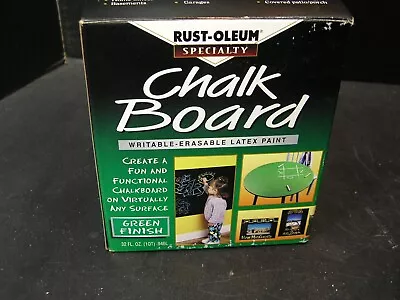 MIB  1 QUART (32 Fl.oz.) RUST-OLEUM Green CHALK BOARD PAINT + 2 Erasers Chalk • $34.99