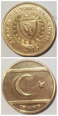 Northern Cyprus KUZEY KIBRIS TURK CUMHURIYETI Kurus 21mm CopperSteel Token Coin  • $3.99