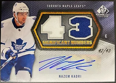 2010-11 SP Game Used Significant Numbers Nazem Kadri Rookie Jersey Auto 42 Of 43 • $75