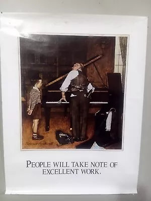 Norman Rockwell Poster Piano Player With Original Mailing Tube  1940's 22  X 17  • $9