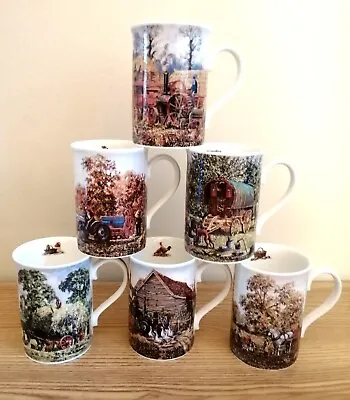 SET 6 X Ceramic Coffee/Tea Mugs Danbury Mint DAYS ON THE FARM By Michael Herring • £34.99