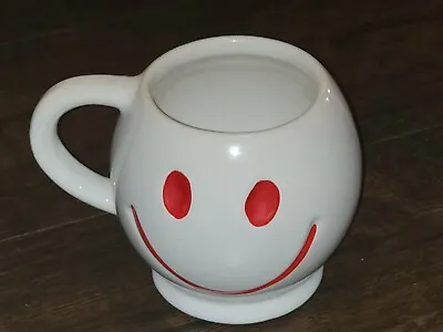 Vintage McCoy Smiley Happy Face White Red Coffee Cup Mug Or Planter Sunshine • $19.99