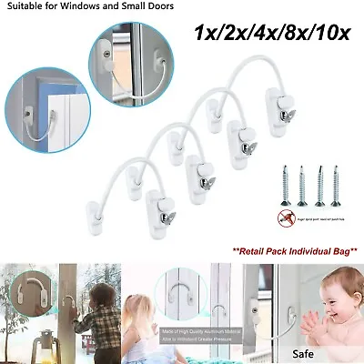 PVC UPVC Window Door Security Lock Restrictor For Baby Child Safety Cable +Cover • £26.99