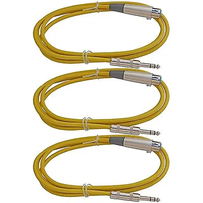 3 PACK LOT 6 Ft Foot TRS 1/4 Male PLUG Stereo To XLR Pin Female Patch Mic Cable • $13.71