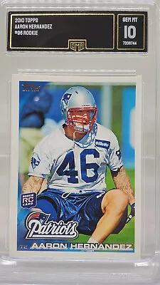  2010 Topps Aaron Hernandez ROOKIE CARD # 96 GMA GEM MINT 10 PATRIOTS • $98