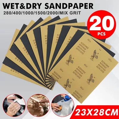 10X 280/400/1000/1500/2000Grit Wet Dry Paper Sandpaper Sanding Paper Mixed Grade • $8.65