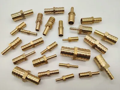 £2.27 • Buy Brass Straight Connector Reducer Pipe Fitting Hose Joiner Air Fuel Water Oil Gas