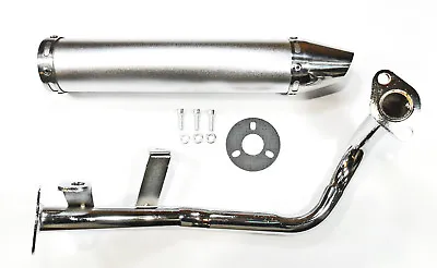 $54.31 • Buy GY6 50cc Scooter Performance Exhaust Muffler 4  Stroke QMB139 Silver Cannister