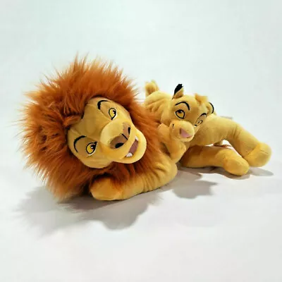 Disney The Lion KIng Adult SIMBA And Dad Mufasa Lying Stuffed Plush Toy  45CM • $28.28