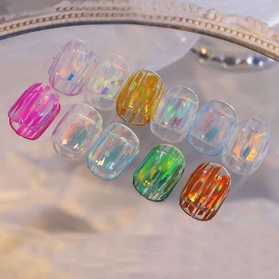 £3.01 • Buy Irregular Holographic Broken Glass Paper Nail Foil Decal  Gradient Laser Flake 