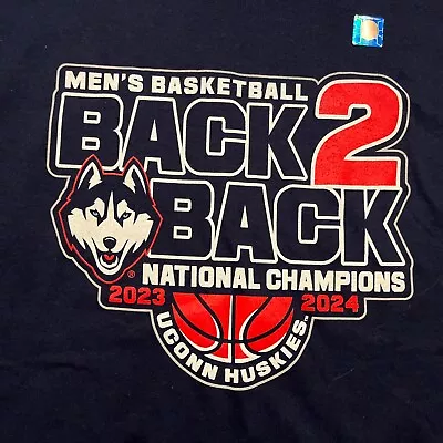 UConn Huskies Back 2 Back 2023 - 2024 Men's National Champions T-Shirt • $19.99