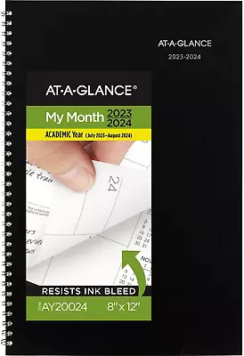 2023-2024 Academic Monthly Planner 8x12  Flexible Cover - Black (AY200) • $12.99