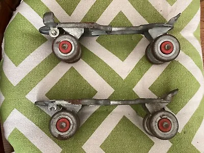 Vintage Sears JC Higgins #610-2300 Metal Red Wheel Roller Skates Adjustable • $12.99