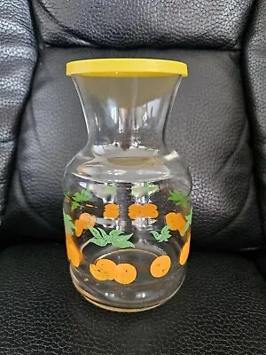 Vtg 1950s Federal Glass Handi-Serv Retro Orange Juice Carafe Pitcher Small Glass • $11.19