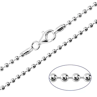 925 Sterling Silver Ball Chain Necklace 2mm 14  16  18  20  22  24  26  28  30  • £17.99