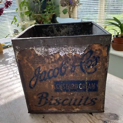 Rare Large Vintage Jacob & Co Custard Cream Biscuits Tin • £25