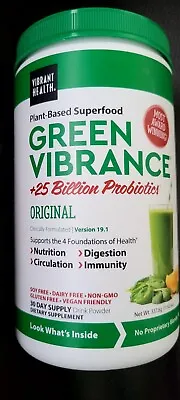 $32.99 • Buy Vibrant Health Green Vibrance Original + 25 Billion Probiotics 09/2023