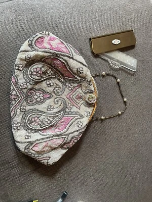 $35 • Buy Vintage White Beaded Evening Bag Purse