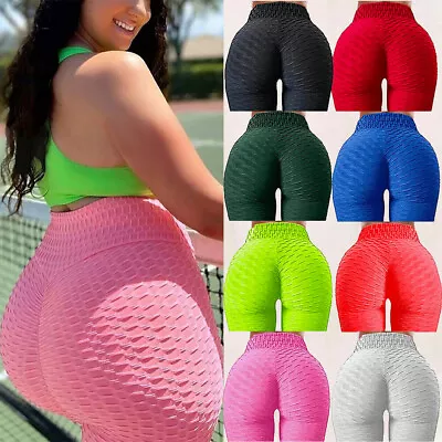 £16.19 • Buy Women Anti-Cellulite Leggings High Waist Push Up Yoga Pants Sports Gym Butt Lift