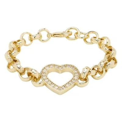 9ct Gold Filled Gypsy Belcher Link Bracelet Gift Women’s Girls Child Kid 19CM • £44.95