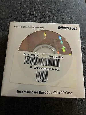 Microsoft Office 2003 Basic Edition With Serial Number NEW SEALED • $19.95