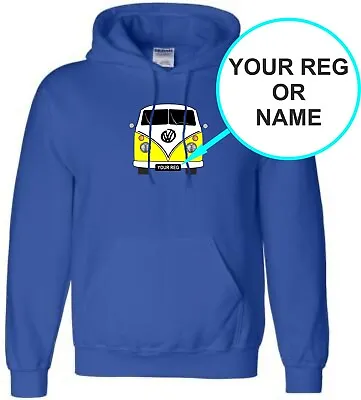 Campervan Personalised Number Plate Camper Hoodie – V-Dub Camper Glamping Dub • £21.99