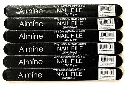 New Lot Of 6 Almine Very Coarse/medium Coarse Black Nail File (100/180 Grit) • $8.49