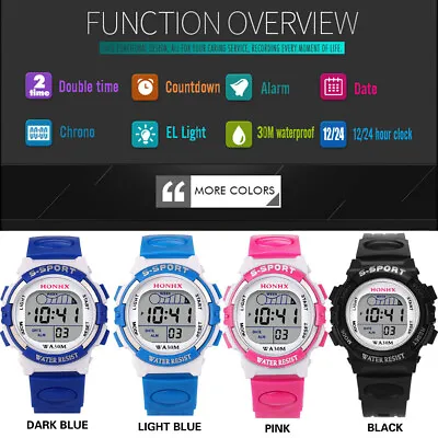 Waterproof Children Boys Digital LED Sports Watch Watches For 9 Year Old Girls • $13.53