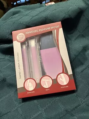 Regine Manicure Pedicure 3 PC Set Nano Laser Etched Sealed In Box.  Lilac Ombré • $19