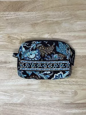 VERA BRADLEY Java Blue Chocolate Mocha Turquoise Quilt Zipper Pouch Purse 💗166 • $9.99