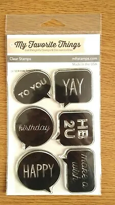 My Favorite Things Clear Acrylic Stamps Birthday Speech Bubbles • £13.99