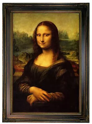 Da Vinci Mona Lisa Wood Framed Canvas Print Repro 12x18 • $109.37