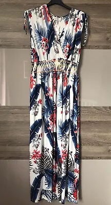 £12.99 • Buy Floral Topical Cross Over Maxi Dress  Lagenlook 16-20 Slip On Spartan Greek