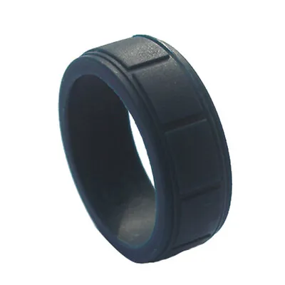 Medical Grade Silicone Wedding Ring Men's Flex Fit Sport Rubber Band Size 8-13 # • $1.54