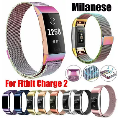 $9.49 • Buy Strap Replacement Milanese Band Metal Stainless Steel Magnet For Fitbit Charge 2