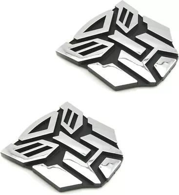 2 PCS In Set Transformers Emblem - 3  Tall For Car Autobot Sticker Pair Chrome • $10.99