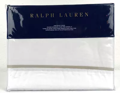 🛌 Ralph Lauren KING Palmer Percale 100% Cotton Pale Flannel Duvet Cover • £125.28