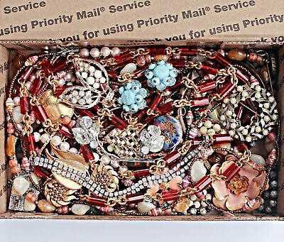 Vintage Now 1+ Lbs Jewelry Lot Rhinestones 925 Silver Some Signed All Wearable • $19.95